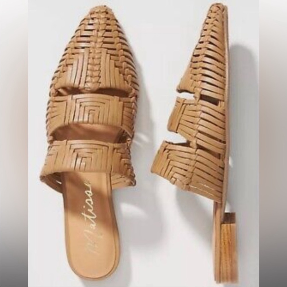 Matisse TUSCAN MULE braided straps pointed toe Beige NWT